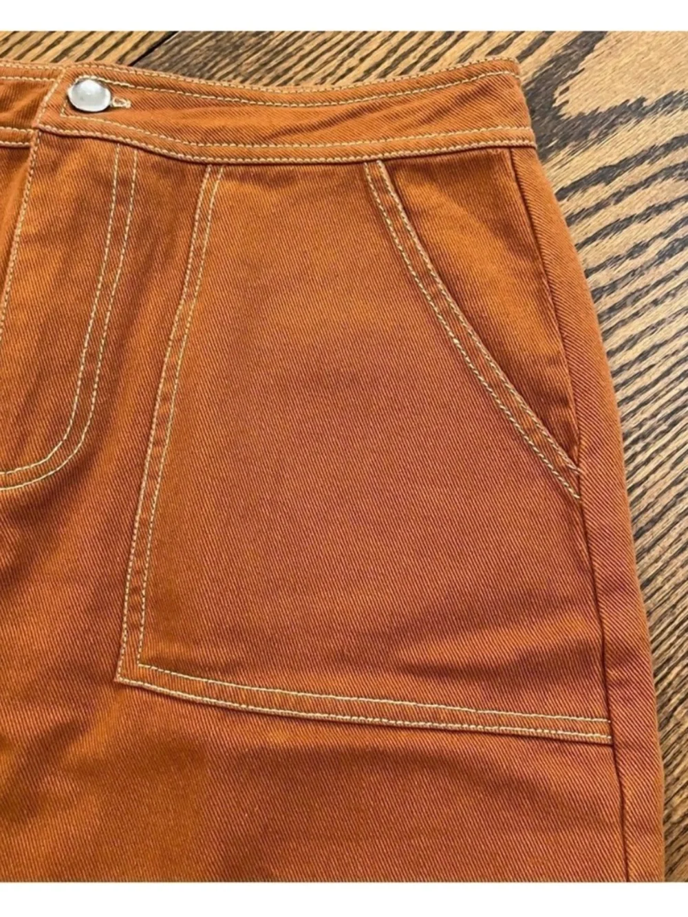 Burnt Orange Y2K Mod Mini Skirt Francesca’s Sofi Angel Pockets Fall Size Medium